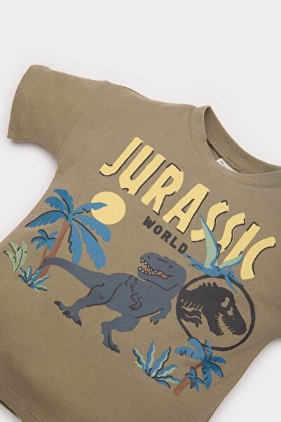 DeFacto Erkek Bebek Jurassic World 2li Takım Kısa Kollu Tişört Beli Lastikli Şort E6922A525SM