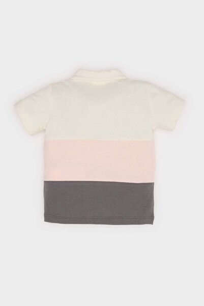 DeFacto Baby Boy Polo Collar Color Block Pique Short Sleeve T-Shirt B9247A525Sm
