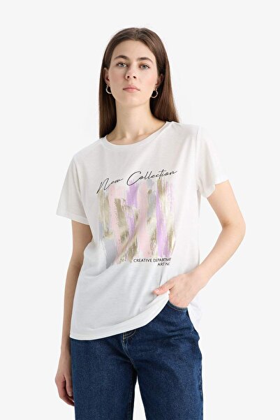 DeFacto Μπλουζάκι με κοντό μανίκι με κανονική εφαρμογή E5061AX25SP