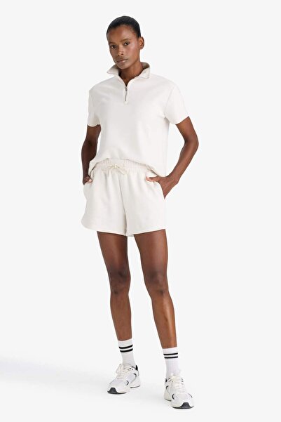 DeFacto Tricou cu mânecă scurtă din modal cu guler vertical DeFactoFit E2931AX25SM