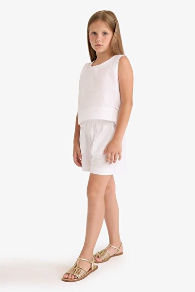 DeFacto Pantaloni scurți din bumbac cu talie elastică pentru fete D7617A825HS