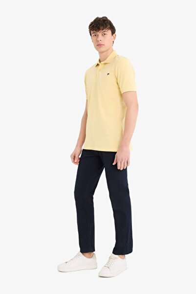 DeFacto 100% βαμβακερό μπλουζάκι με κοντό μανίκι με κέντημα με γιακά πόλο D7665AX25SP