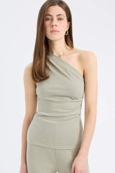 DeFacto Slim Fit Slim Fit Single Shoulder Ribbed Camisole Undershirt E5777Ax25Sp