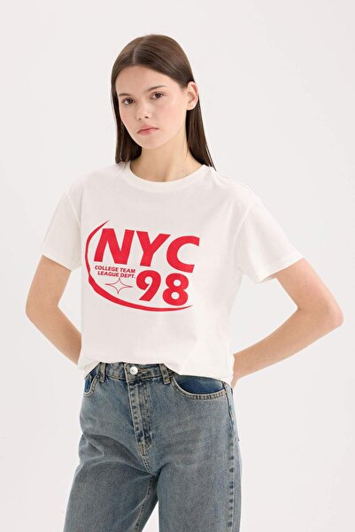 DeFacto Regular Fit Crew Neck Printed Short Sleeve T-Shirt D9603Ax25Sm