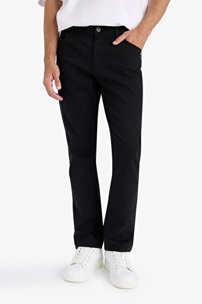 DeFacto Sergio Regular Fit Normální Střih Normální Pas Trubkové Noha Černé Džínové Kalhoty E1933AX25SP