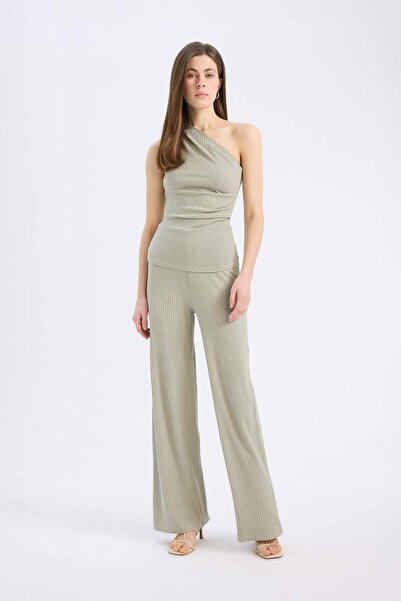 DeFacto Slim Fit Dar Kesim Fitilli Kaşkorse Basic Düz Pantolon E5783AX25SP