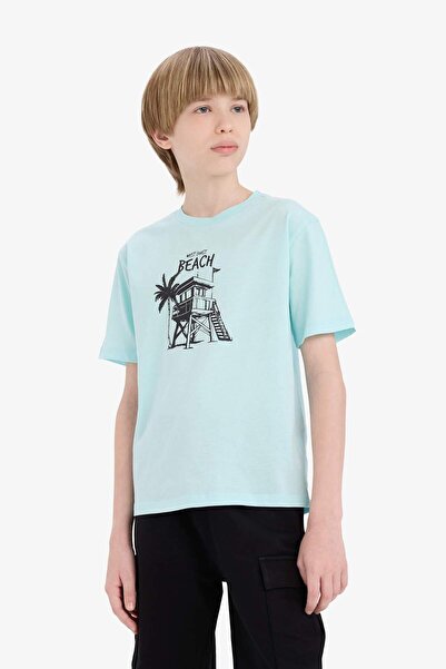 DeFacto Bedrucktes Kurzarm-T-Shirt für Jungen mit Rundhalsausschnitt E6316A825HS