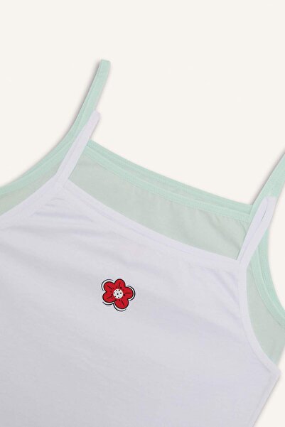 DeFacto Kız Çocuk Çiçekli 2'li Atlet E7059A825SP