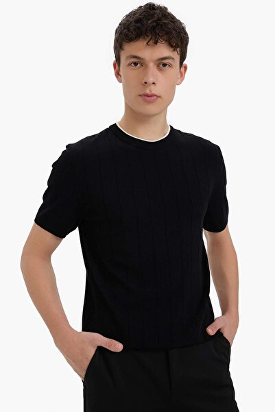 DeFacto Standard Fit Crew Neck Knitwear Short Sleeve T-Shirt E3245Ax25Sp