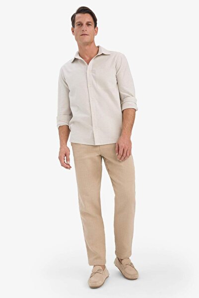 DeFacto %100 Pamuk Yazlık Jogger Pantolon Regular Fit Normal Kesim Keten Görünümlü Düz Paça Cepli B4138AX25S