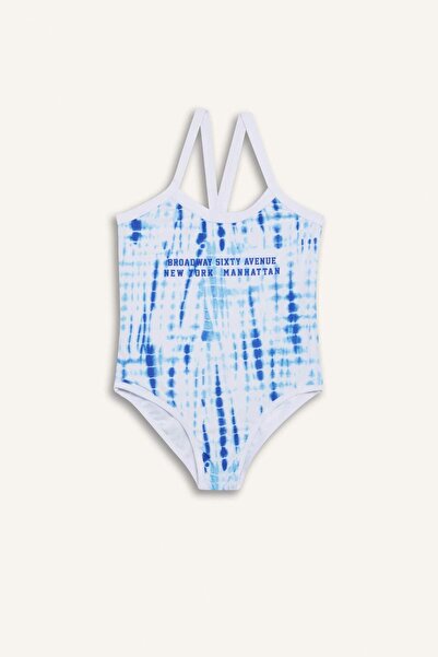 DeFacto Girl's Tie-Dye Patterned Swimsuit D9906A825Hs