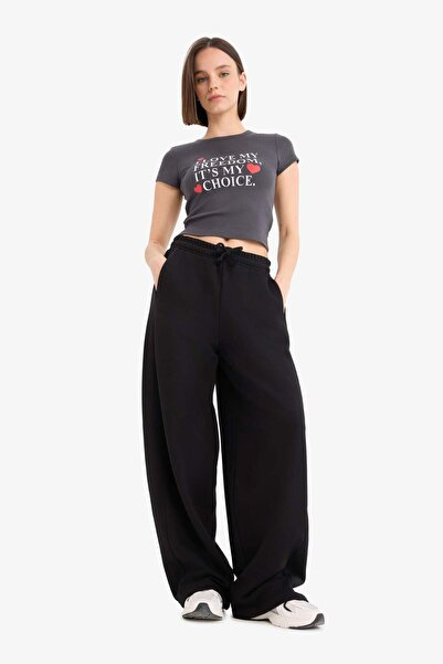 DeFacto Coool Fitted Crew Neck Printed Rib Short Sleeve T-Shirt E7986Ax25Sp