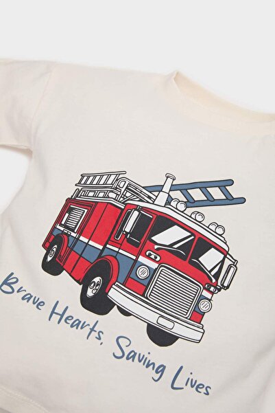 DeFacto Erkek Bebek 2'li Takım Araç Baskılı Kısa Kollu Tişört Beli Lastikli Şort E6775A525SM