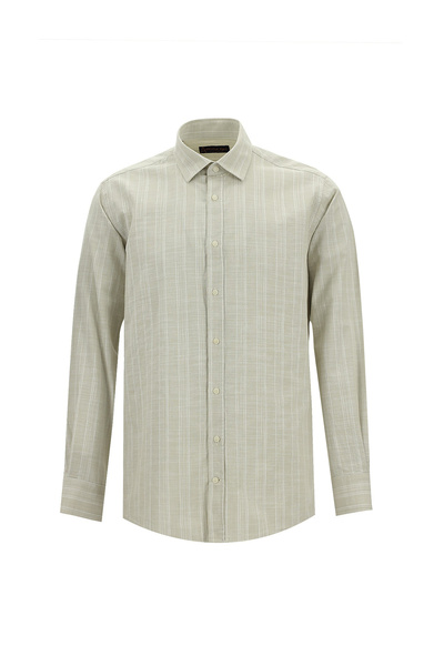 Abdullah Kiğılı Uzun Kol Regular Fit Desenli Pamuk Gömlek