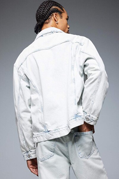 DeFacto %100 Pamuk Oversize Geniş Kalıp Mevsimlik Baharlık Denim Ceket D7741AX25SP