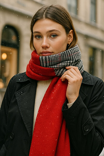 Luminos Butik Πρωτοχρονιάτικο δώρο Winter Trend Κόκκινο καρό μοτίβο κασκόλ - Σχεδιασμένο για κομψότητα Sal1212