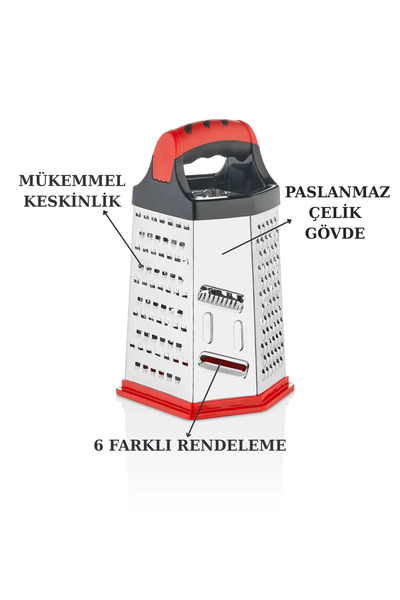Beray Altıgen Rende Kırmızı- Siyah