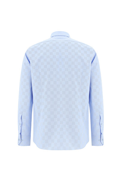 Kiğılı Long Sleeve Slim Fit Slim Fit Patterned Cotton Shirt