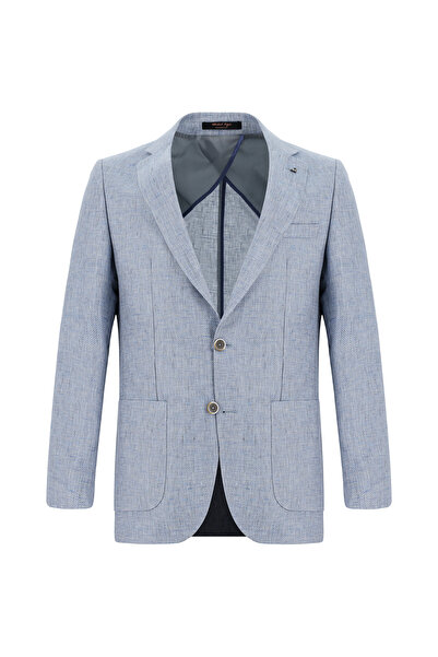 Abdullah Kiğılı Яке Desenli Keten - Regular Fit