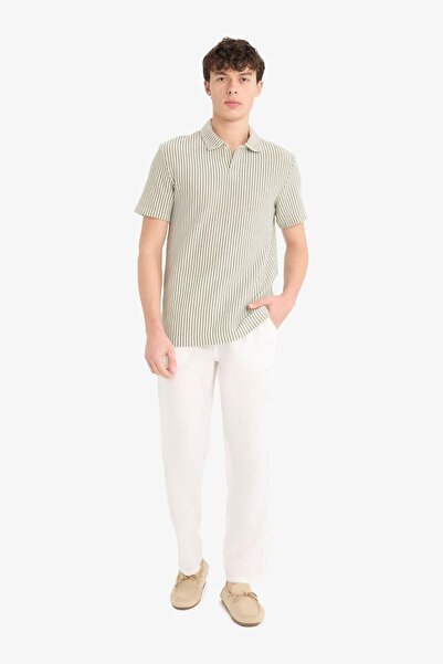 DeFacto Μπλουζάκι με κοντό μανίκι με ριγέ γιακά Polo D7248AX25SP