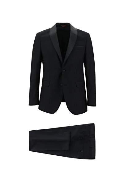 Abdullah Kiğılı 7 Drop Slim Fit Dar Kesim Şal Yaka Smokin & Damatlık