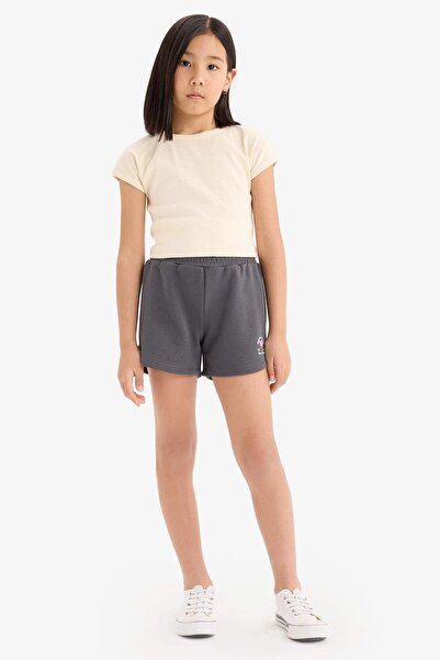 DeFacto Kız Çocuk Beli Lastikli Baskılı Şort E0729A825HS