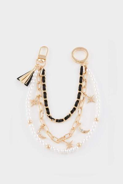 DeFacto سلسلة مفاتيح نسائية ساحرة مزينة باللؤلؤ E6639AXNS