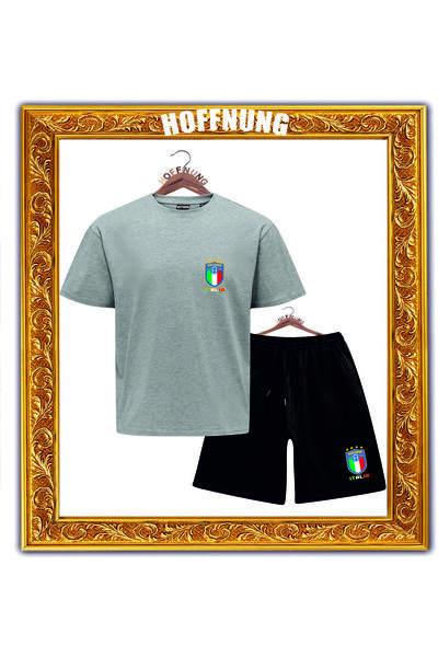 HOFFNUNG Unisex Men/Women Crew Neck Italia Printed Bottom Top Tracksuit Suit