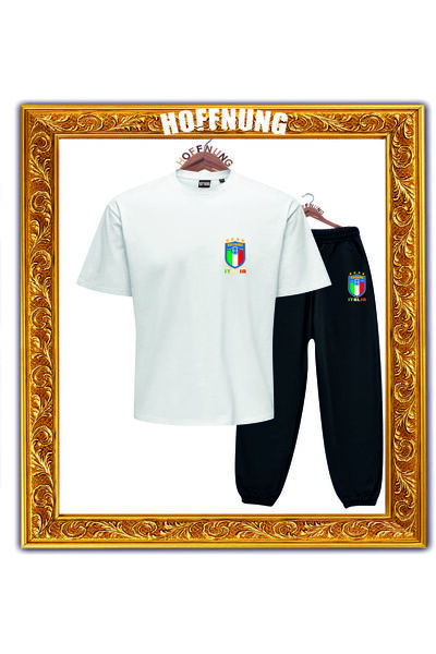 HOFFNUNG Unisex Men/Women Crew Neck Italia Printed Bottom Top Tracksuit Suit