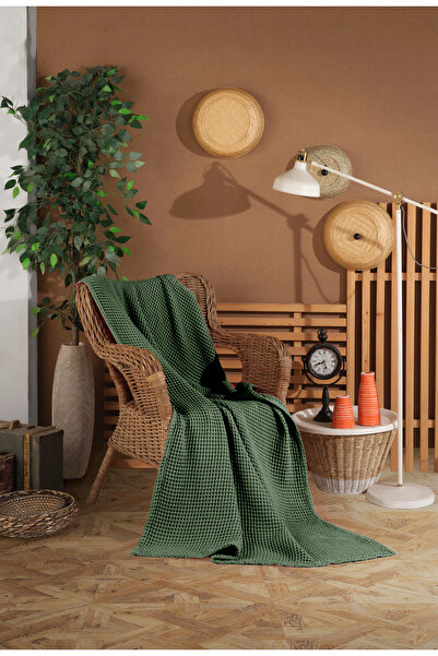 destinyhometex Husă de scaun/farfurie TV cu model de vafe verde pădure 140x200cm