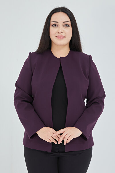 Fagi Kadın Büyük Beden Yakasız Ceket