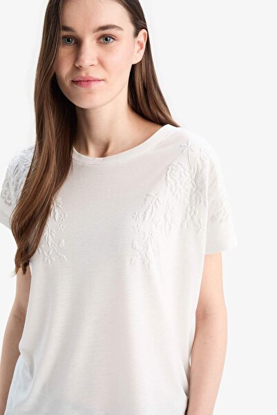 DeFacto Regular Fit Crew Neck Basic Plain Short Sleeve T-Shirt E0918Ax25Sp