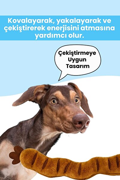 Havhav Peluş Sosis Köpek Oyuncağı | 65 CM Dayanıklı Çekiştirme Oyuncağı