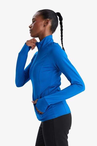 DeFacto Defactofit Fitted Stand Collar Sports Zipper Sweatshirt Cardigan E7755Ax25Sp