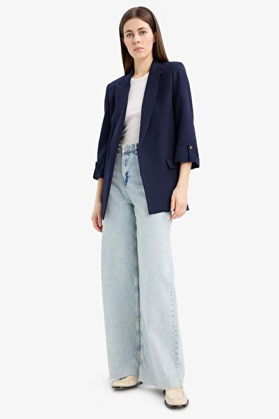 DeFacto Regular Fit Ceket Yaka Basic Düz Blazer Ceket C3215AX25SP