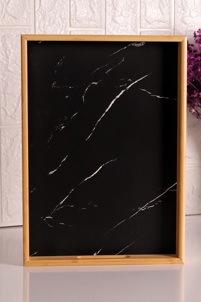 Bambum Marbella Mermer Desenli Tepsi Orta Boy 39,5x28x4,5cm