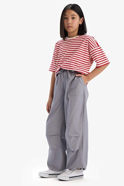 DeFacto Kız Çocuk Paraşüt Jogger Paça Pamuklu Pantolon D7606A825SM