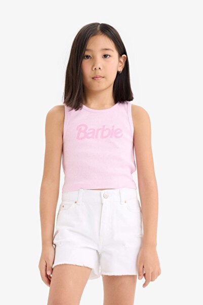 DeFacto Kız Çocuk Barbie Bisiklet Yaka Atlet E6521A825HS