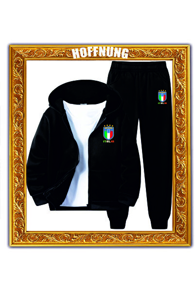 HOFFNUNG Unisex Ανδρικό/Γυναικείο Σετ αθλητικής φόρμας ITALIA Unisex με κουκο...