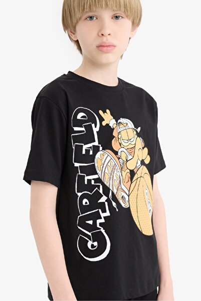 DeFacto Garfield Kurzarm-T-Shirt für Jungen mit Rundhalsausschnitt E3107A825SM