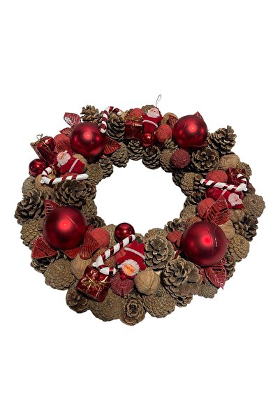 ART PINE DOĞAL KOZALAK YILBAŞI KAPI DUVAR SÜSÜ ÇELENK-WREATH