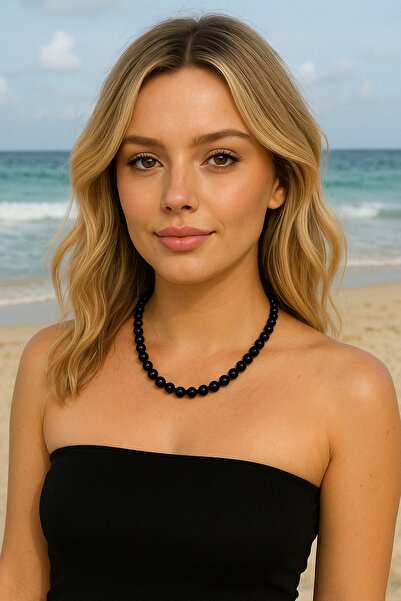 TAKIŞTIR Black Color Pearl Necklace