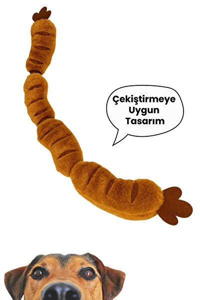 Havhav Peluş Sosis Köpek Oyuncağı | 65 CM Dayanıklı Çekiştirme Oyuncağı