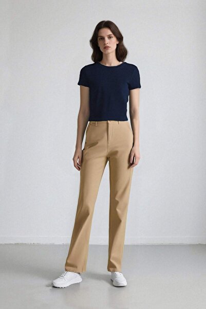 DeFacto Coool Straight Fit Gabardine Trousers High Waist E4346Ax25Sp