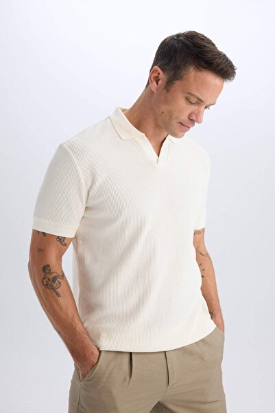 DeFacto Regular Fit Polo Yaka Kısa Kollu Pilise Tişört B6382AX25SP