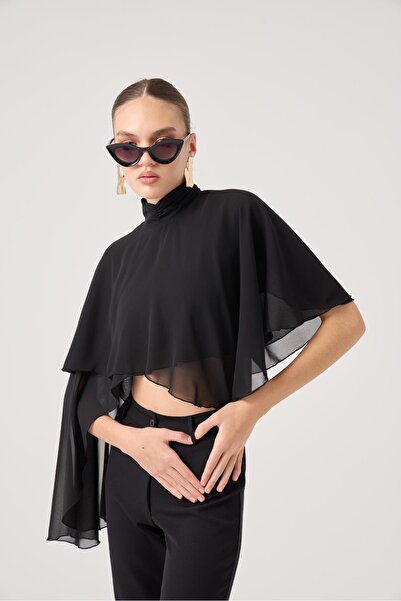 HOLLY LOLLY Pelerin Model Bena Bluz Siyah