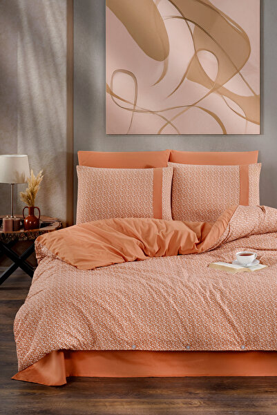 VENICA MASCUSE Set de lenjerie de pat de lux Ranforce pentru pat dublu (cearșaf elastic)