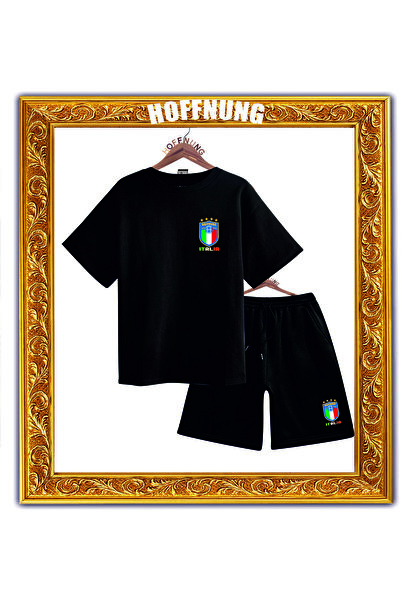 HOFFNUNG Set de trening unisex pentru bărbați/femei guler rotund ITALIA cu im...