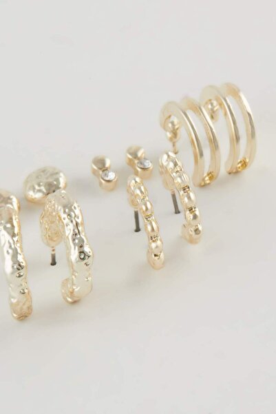DeFacto Kadın 6lı Gold Küpe E3064AXNS