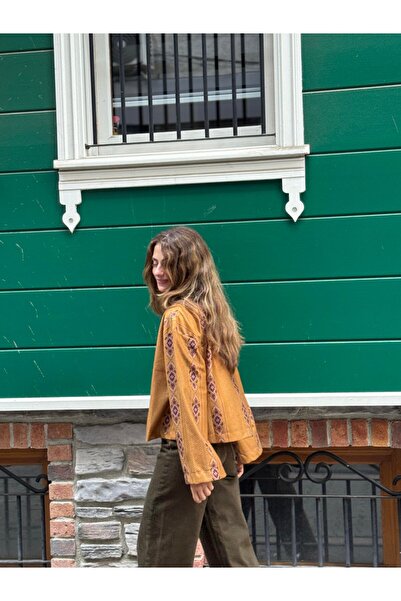 Retrobird Дамско леко яке Poncho Camel